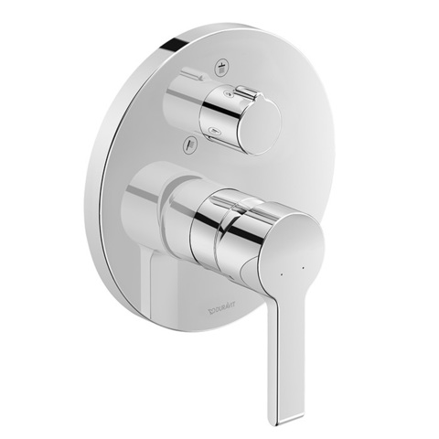 Duravit B.2 B24210012010 Смеситель для душа скрытого монтажа (наружная часть круг) с переключателем и перепускным клапаном, цвет: хром