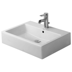 Duravit Vero 454600073 Раковина Умывальник шлифованный без перелива, с 3 отв. под смес., включая крепление, 600x470мм, цвет: Белый фото
