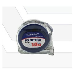 Рулетка КОБАЛЬТ Высота  7,5м x 25мм прозрачный корпус (мех.стопор, 2-сторонняя шкала, бело (247-286)