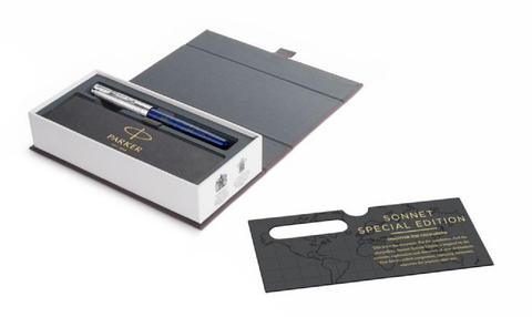 Ручка-роллер Parker Sonnet Atlas SE18 Blue Silver CT (2054840)