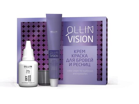 OLLIN PROFESSIONAL VISION НАБОР для окрашивания бровей и ресниц (черный)