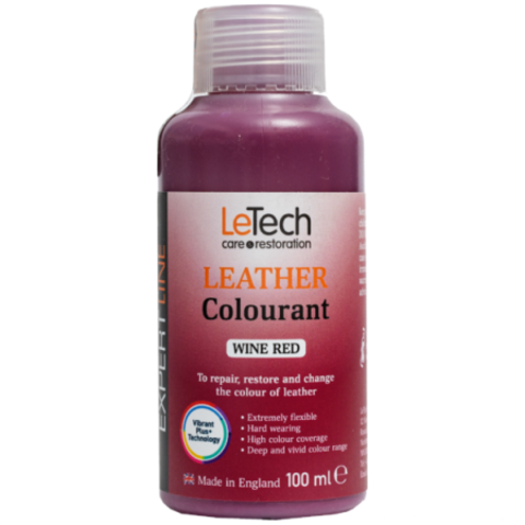 LeTech Expert Line Краска для кожи (Leather Colourant) Wine Red, 145мл