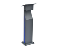 09205-F,16(05) Светильник уличный Келси серый с солнечной батареей w13*8,5 h80 Led Philips 6W (4000K) Декоративная подсветка синяя. С пультом ДУ. ТМ Kink Light