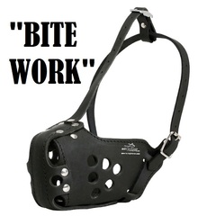 Намордник кожаный для собак средних пород "BITE WORK" M31