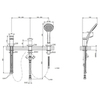 Gessi Rilievo 59043#031 Смеситель на борт ванны на 3 отв, с убирающаяся душевой лейкой, для наполнения через слив-перелив, цвет: хром