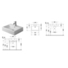 Duravit Vero 454600079 Раковина Умывальник шлифованный без перелива, без отв. под смес., включая крепление, 600x470мм, цвет: Белый