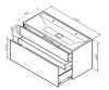 Am.Pm M50AFHX1203WM Inspire V2.0. База под раковину. подвесная. 120 см. 3 ящика. push-to-open. белый матов