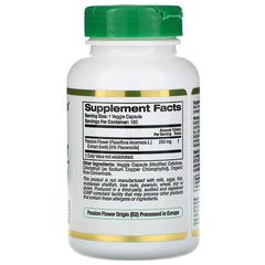 California Gold Nutrition, EuroHerbs, «Пассифлора», 250 мг, 180 растительных капсул