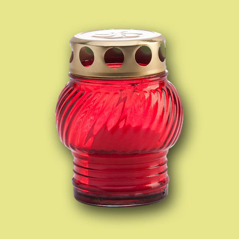 Лампадка ритуальная, Бочка, цвет: красный.