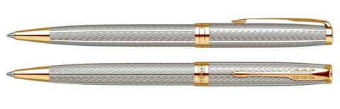Ручка шариковая Parker Sonnet Royal Fougère SE19 Chiselled Silver GT (2102149)