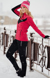 Женский утеплённый лыжный костюм Nordski Base Pink-Black с высокой спинкой