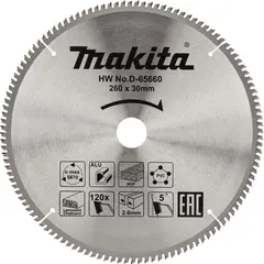 Пильный диск универсальный 260x30x2.6/1.8x120T Makita D-65660