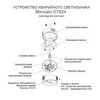 Устройство черного встраиваемого светодиодного светильника для аварийного освещения OT824-2387