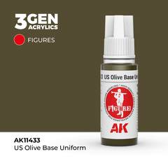 Акриловая краска AK Interactive US Olive Base Uniform 3GEN Figures, 18мл