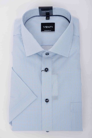 VENTI Modern Fit Сорочка хлопковая в мелкий узор с технологией Easy Care