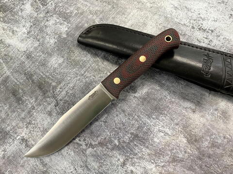 Нож Fox, D2, микарта, красно-черная, насечка, 228.1254 конв