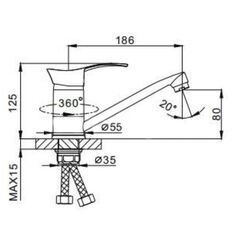 Смеситель для раковины, Frap, корот изл, с картриджем, хром, F4501-2