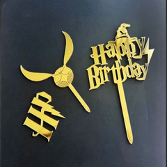 Набор топперов "HP Happy Birthday"  3 шт