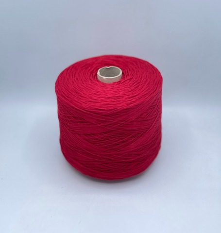 Бобинная пряжа (пр.Италия), art.Cotone, 350м/100 гр. 100%Хлопок, цвет-Красный , арт.34835