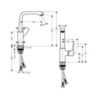 Hansgrohe Metris 31187000 Смеситель для раковины с высоким изливом и донным клапаном