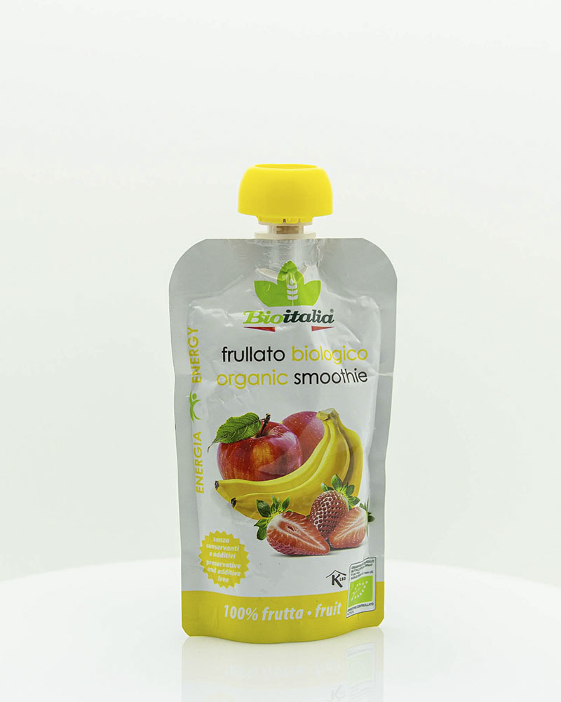 Пюре Bioitalia из Яблока, Клубники и Банана-Смузи 120 г