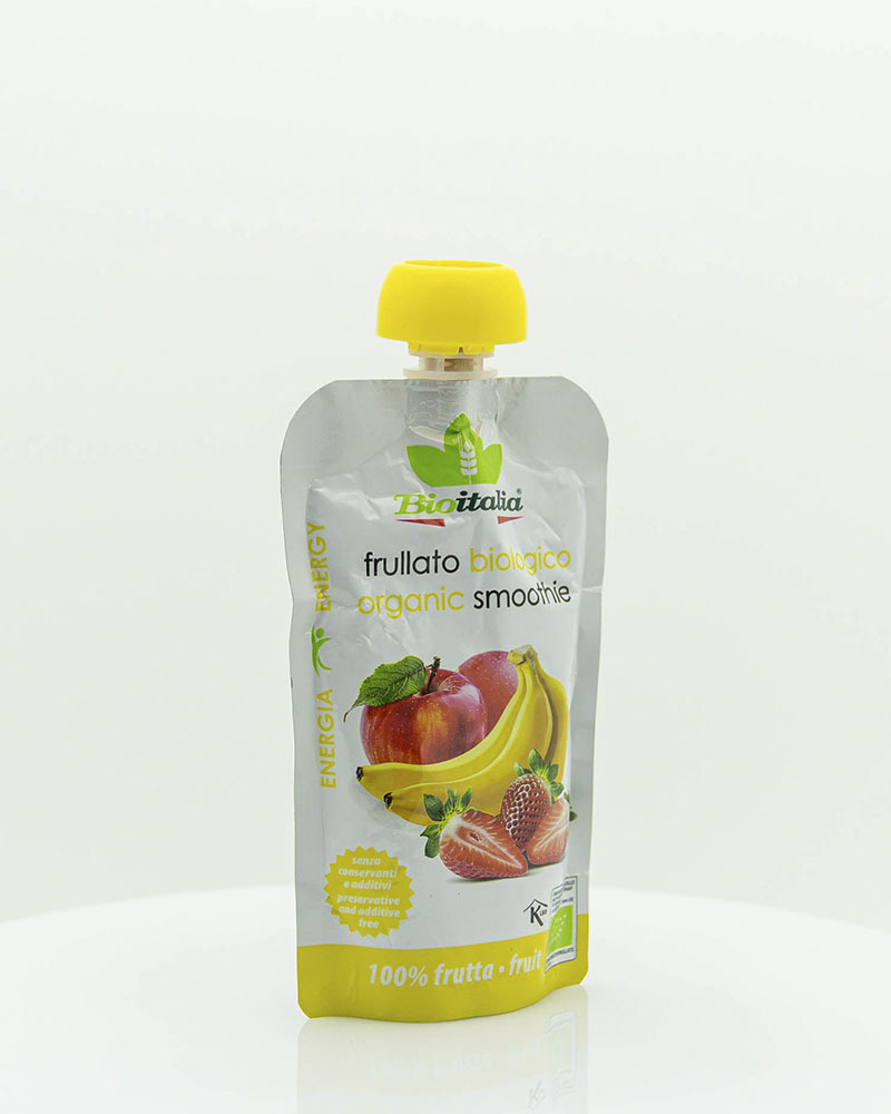Пюре Bioitalia из Яблока, Клубники и Банана-Смузи 120 г