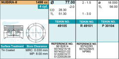 ПОРШЕНЬ 0,5 NEXIA N100 1,5 DOHC A15MF TEIKIN 77,0 1,5-1,5-3,0 (+ ПАЛЕЦ)