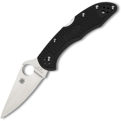 Фото Складной нож Spyderco Delica 4 Flat Ground - 11FPBK, сталь VG-10 Satin Plain, рукоять термопластик FRN, чёрный