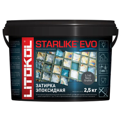Затирка швов эпоксидная Litokol Starlike Evo S.140 Nero Grafite, 2,5 кг