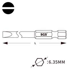 Бита шлицевая SL5,0x0,8 х50мм S2 1шт SGS 6350-SL5.0