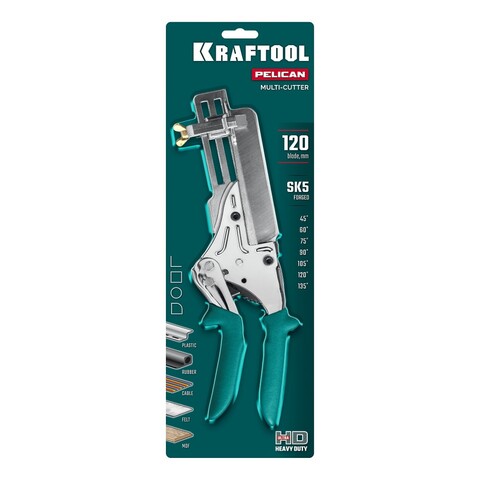 KRAFTOOL PELIKAN 120 до 120 мм, Удлиненные угловые ножницы для пластмассовых и резиновых профилей (23370)