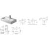 Duravit Vero 454700073 Раковина Умывальник шлифованный без перелива, с 3 отв. под смес., включая крепление, 700x470мм, цвет: Белый