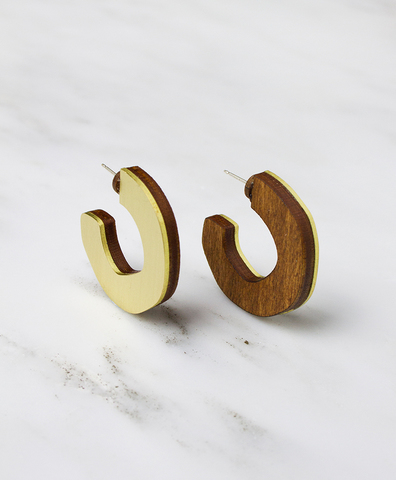 Серьги Cutout Hoops Wood