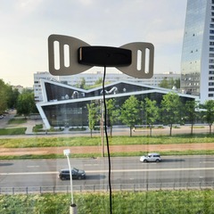 ТВ АНТЕННА КОМНАТНАЯ DVB-T2 ПАССИВНАЯ ТРИАДА-3104 БАБОЧКА СЕРАЯ С КАБЕЛЕМ 5 МЕТРОВ