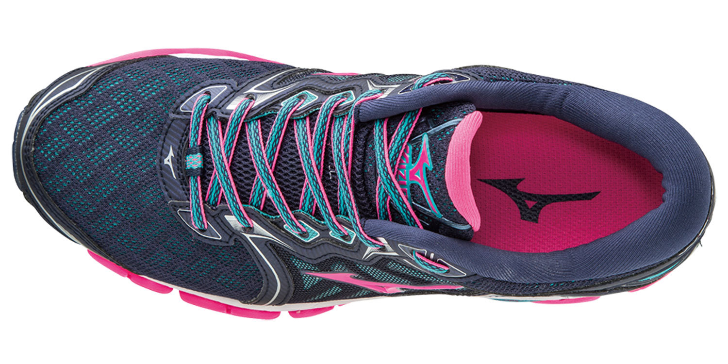 Кроссовки для бега женские Mizuno Wave Sky синие-розовые - 3