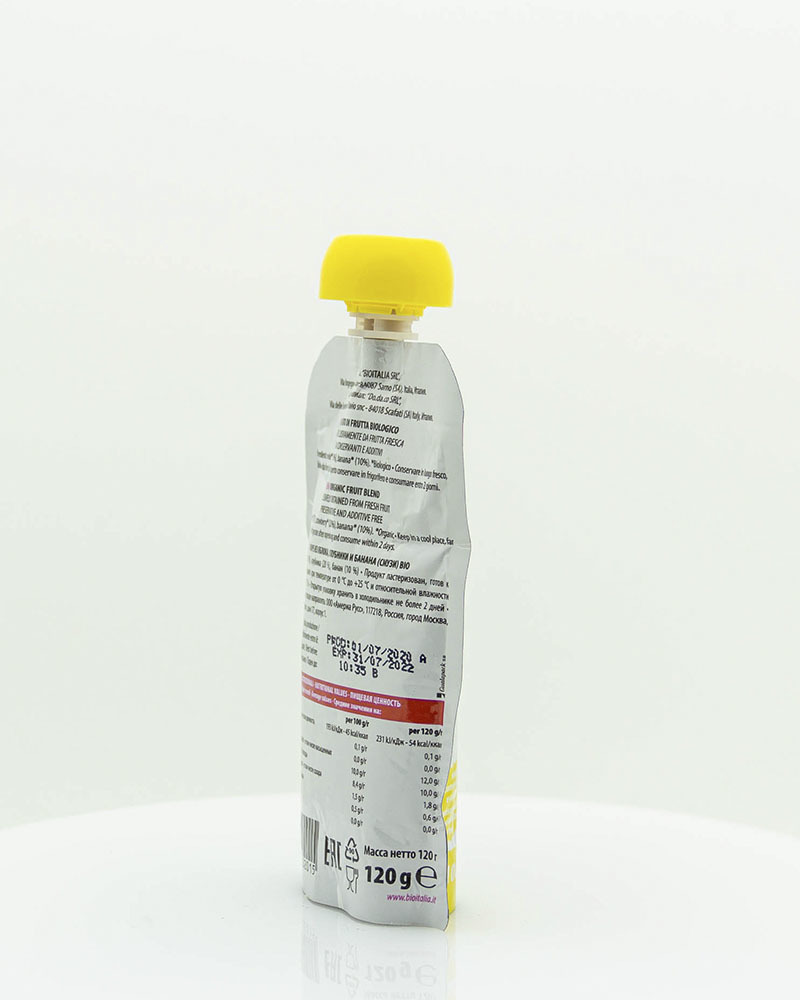 Пюре Bioitalia из Яблока, Клубники и Банана-Смузи 120 г