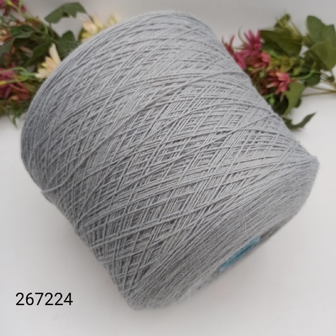 Меринос с ангорой от Zegna Baruffa 3173 500м/100гр 50% меринос, 30% ангора, 20% па - 267224 Серый
