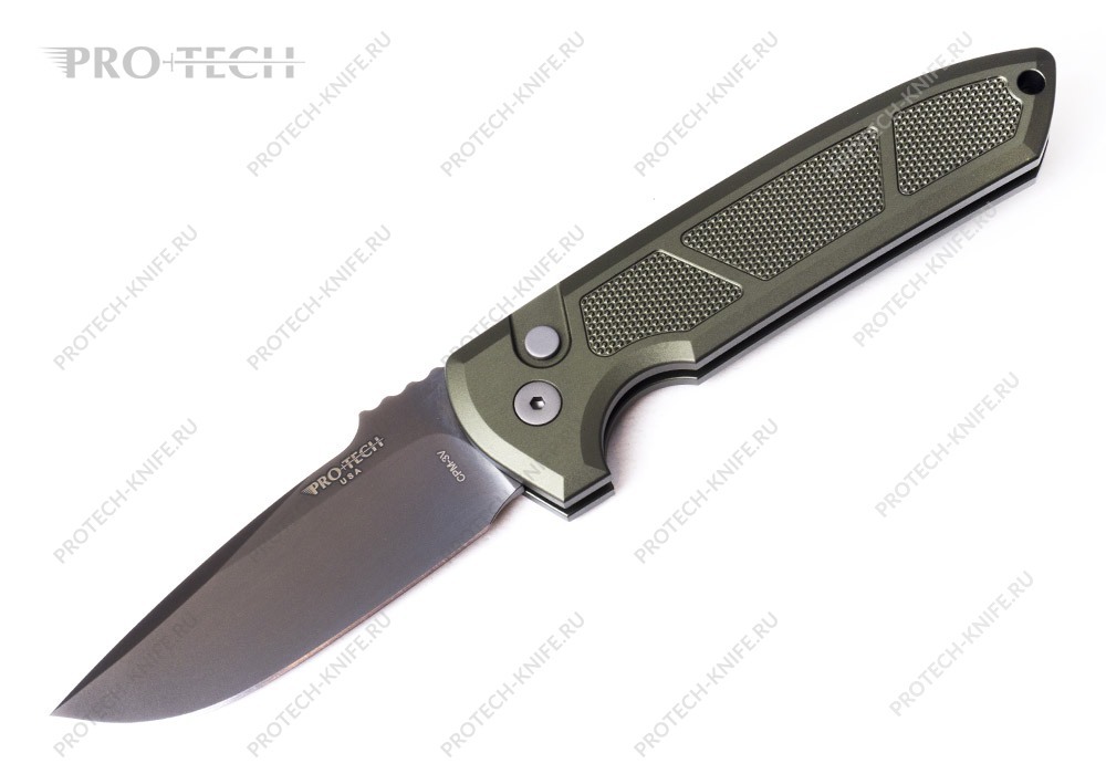 Нож Pro-Tech Rockeye Textured Green Smoky Gray DLC 3V Exclusive