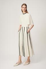ZARA ПЛАТЬЕ С КОНТРАСТНЫМИ ЛЕНТАМИ И ЗАКЛЕПКАМИ — THE ITEM, ЭКРЮ