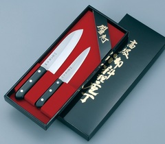Фото Набор из 2-х кухонных ножей Tojiro Western Knife FT-011, сталь VG-10, рукоять стабилизированная древесина