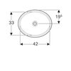 Geberit VariForm 500.750.01.2 Раковина с установкой под столешницу овальной формы, 42х33 см, без отв. под смеситель, без отв. перелива