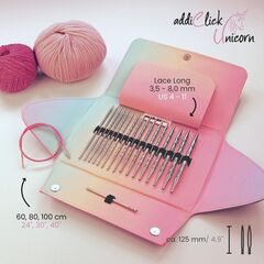 Набор круговых спиц со сменными тросиками AddiClick Unicorn Lace Long