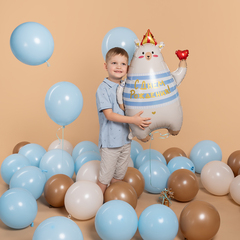 К Фигура, Медведь с сердечком, С днем рождения, 31''/78 см, 1 шт. (В упаковке)