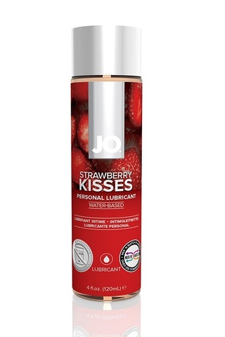Ароматизированный любрикант  Клубника / JO Flavored Strawberry Kiss 4 oz - 120мл.