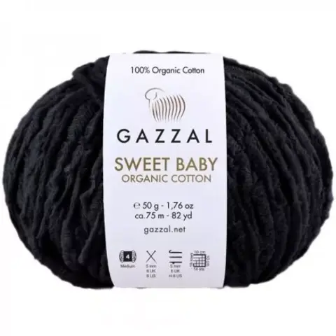 Пряжа Gazzal Sweet Baby Organic Cotton 2603 черный