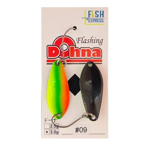 Блесна Anglers System Dohna 3g цвет #09 (оранжевый-зелёный-лимон/подложка чёрная) (реплика)