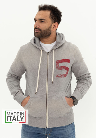 Худи на молнии Bowery NYC "Five" Spray Grey Melange