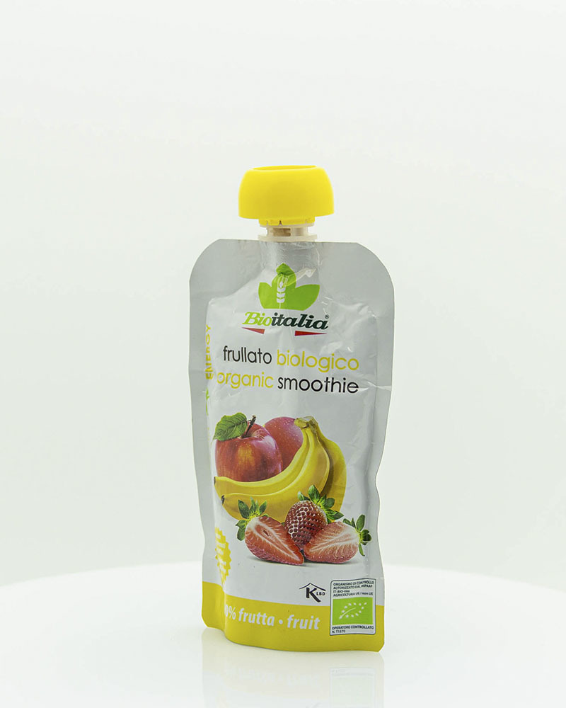 Пюре Bioitalia из Яблока, Клубники и Банана-Смузи 120 г