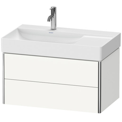 Duravit DuraSquare 23488000141 Раковина подвесная без перелива, выпуск с керам покрытием, 2 отм. отв под смес, крепеж, левая, 80х47см, покр WonderGliss, цвет белый фото