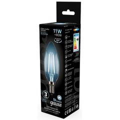 Лампа светодиодная Gauss LED Filament Свеча E14 11Вт 750Лм 4100К, 103801211
